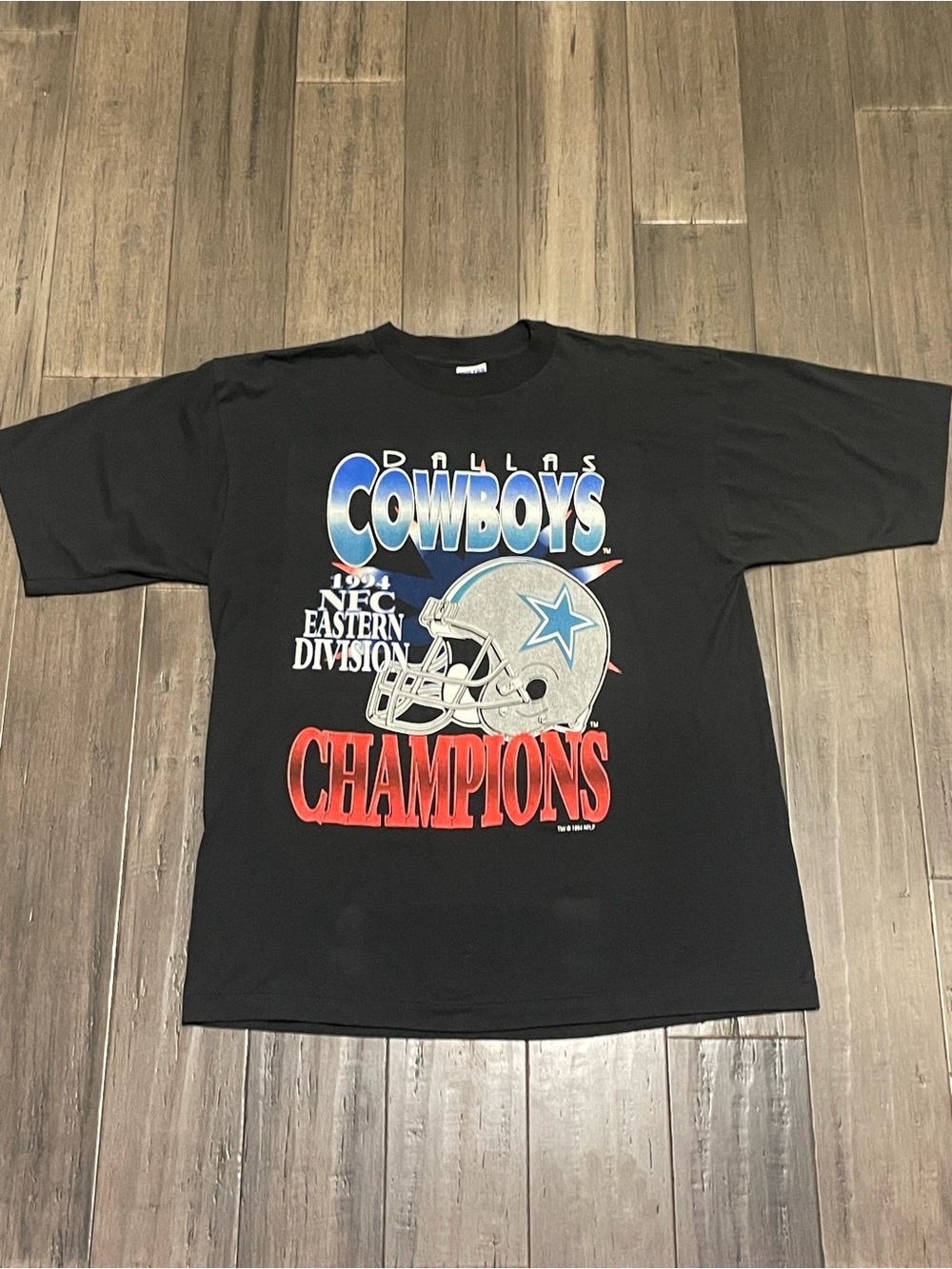 Vintage 1994 Dallas Cowboys NFC Eastern Division Champions T-Shirt XL Black NFL